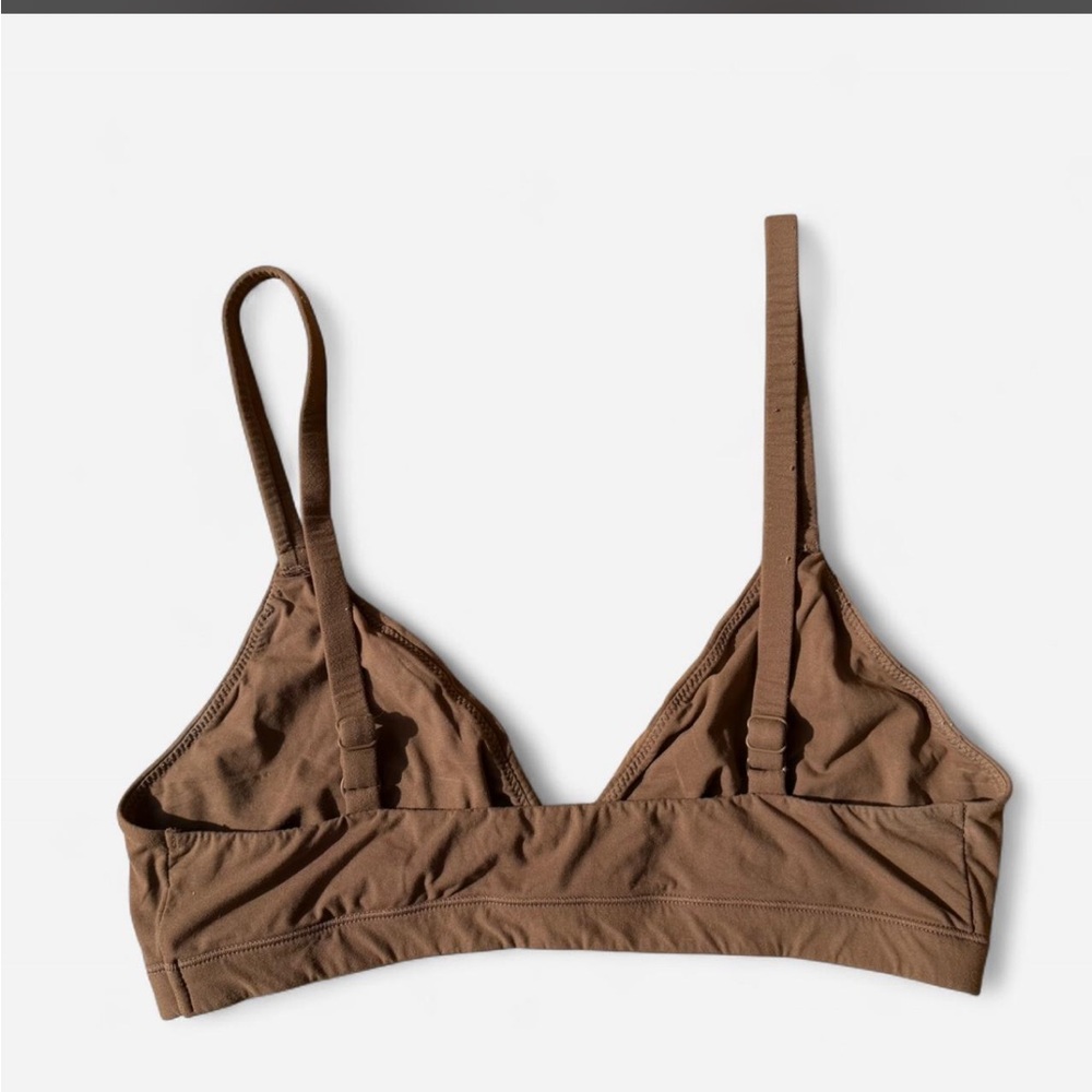 Skims Fits Everybody Triangle Bralette in Jasper Brown